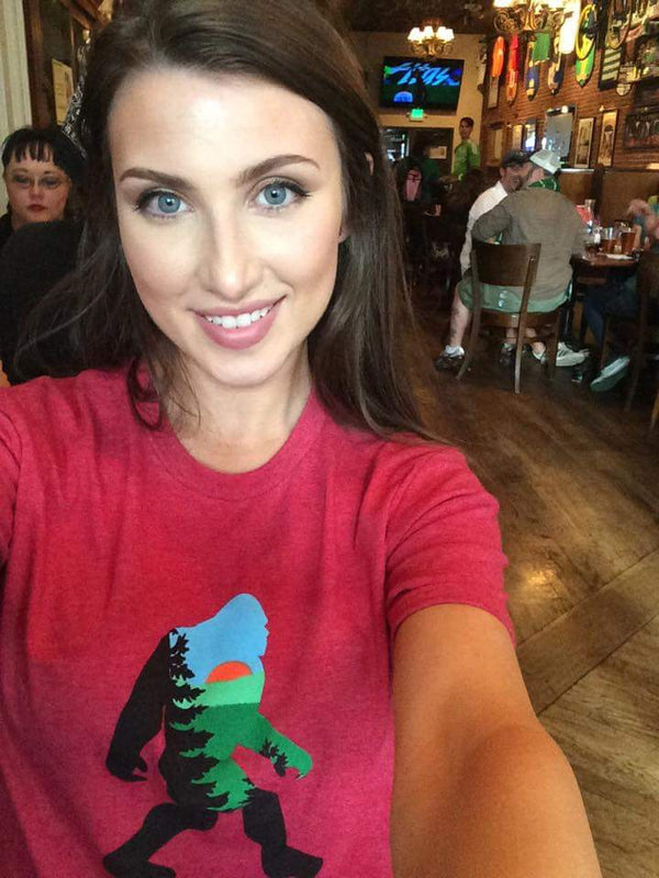 Heather wearing our Mountain Squatch Tee